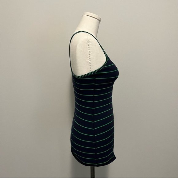 Lululemon Power Y Tank Top Stripe Green Bean Inkwell Navy - Picture 9 of 14